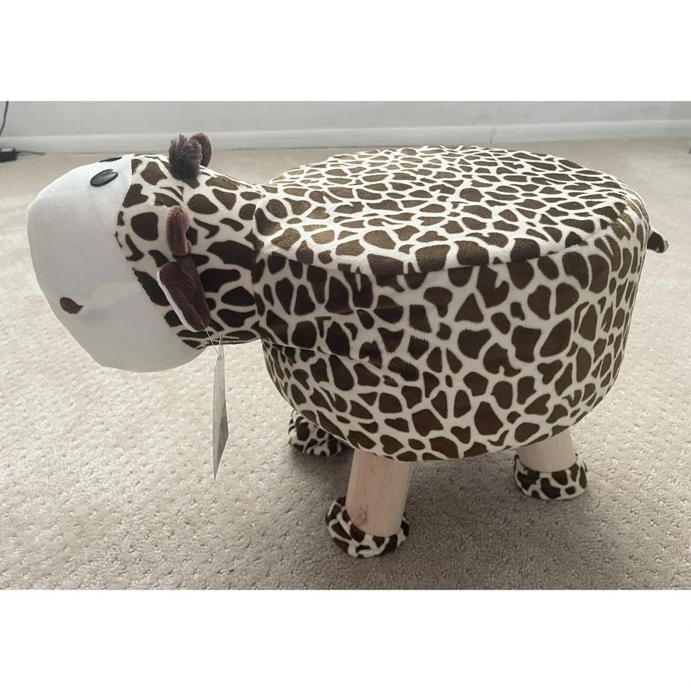 GIRAFFE 3D Padded Soft Animal Shape Brown Child Kids Seat Foot Stool (NWT)